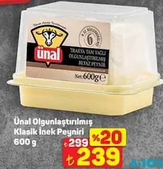 ÜNAL OLGUNLAŞTIRILMIŞ KLASİK İNEK PEYNİR 600 G